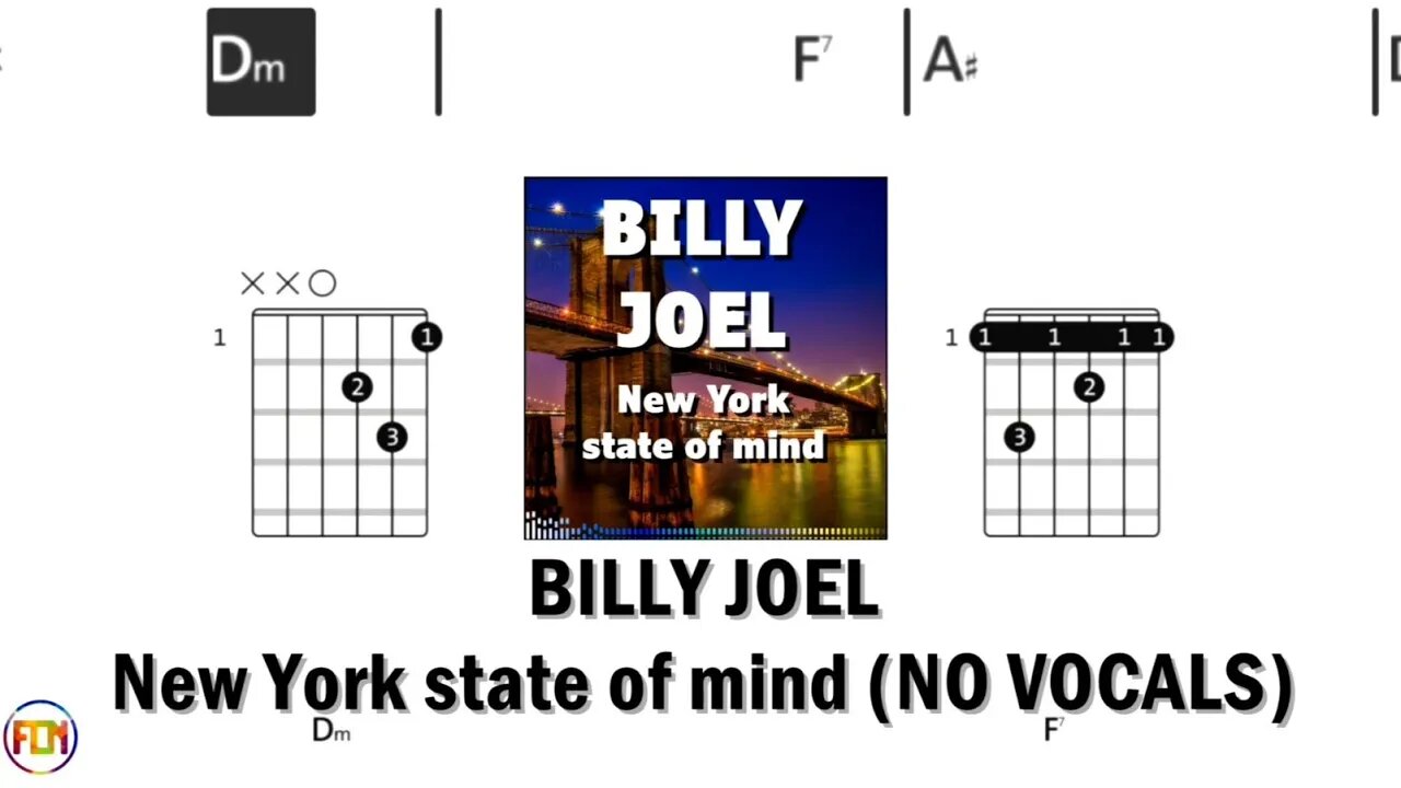 BILLY JOEL New York state of mind FCN GUITAR CHORDS & LYRICS NO VOCALS