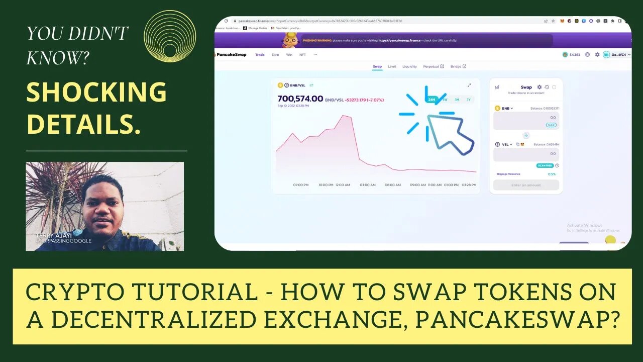 Crypto Tutorial - How To Swap Tokens On A Decentralized Exchange, Pancakeswap?