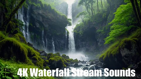 Ambient Waterfall Stream Sounds - Pacific Northwest | (AI) Audio Reactive Realistic | Upward