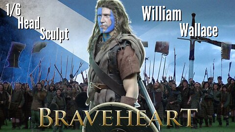 1/6 scale William Wallace Braveheart Action figure Custom Head Sculpt War Paint 2 Jiaou #melgibson