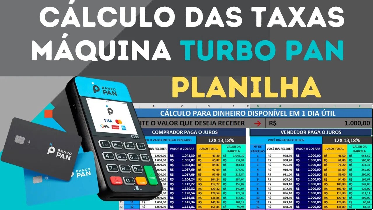 Planilha para calcular as taxas das máquinas Turbo Pan, nos planos Marte e Júpiter