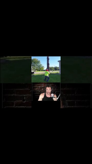 I didn’t expect the tree to take him out like that! #shorts