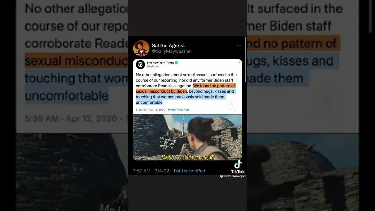 We found no Pattern of Sexual Misconduct from Biden, except for the stuff he did do.