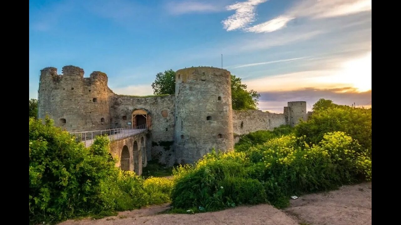 Koporye Fortress and waterfalls on the Koporka River