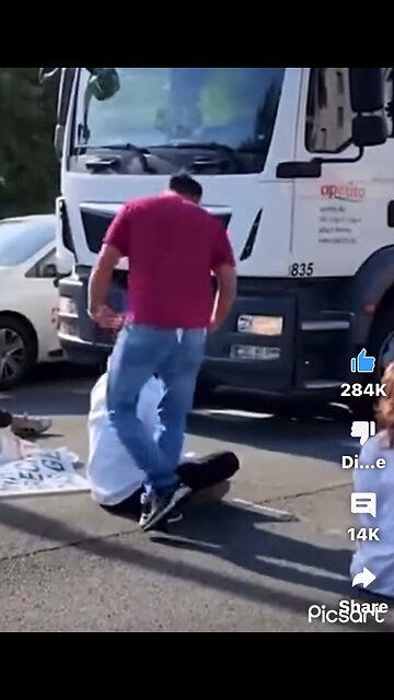 Climate change activists get removed with force.