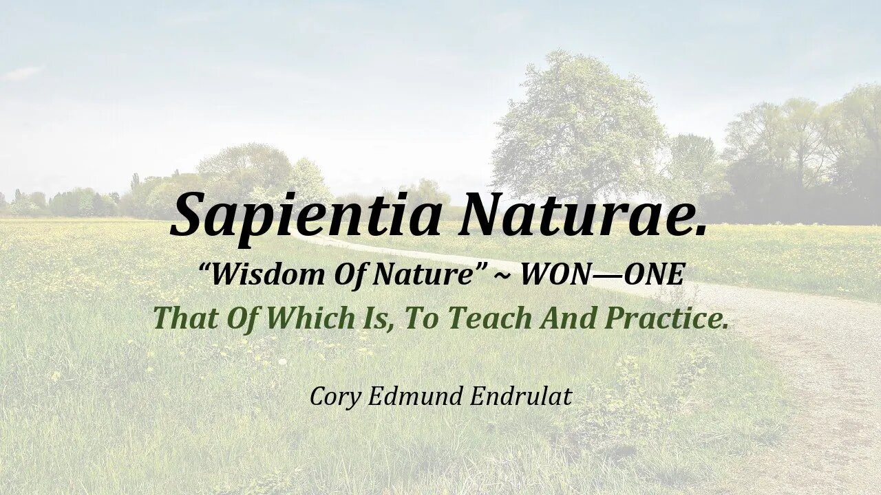 Sapientia Naturae. The Wisdom Of Nature (Full Presentation 2022)