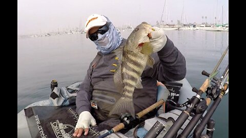 FLOAT TUBE FISHING SPOTTED BAY BASS