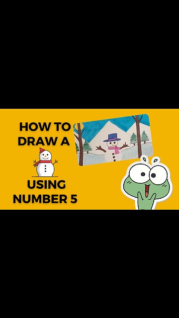 How to Draw With Number 5 | Drawing From Number 5 | How to Draw a Snowman from Number 5|Easy Snowman