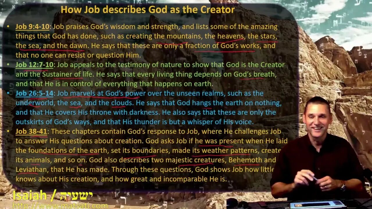 Dr Duane Miller, How Job and Isaiah Differ in Their Descriptions of God’s Greatness, Isaiah 40:13-18