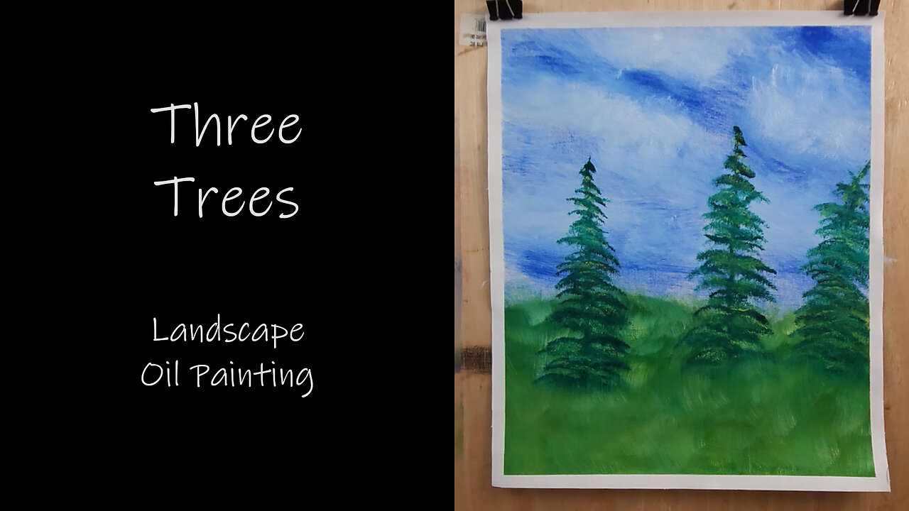 An Afternoon in Eastern Washington in this contemporary Landscape Oil Painting "Three Trees"