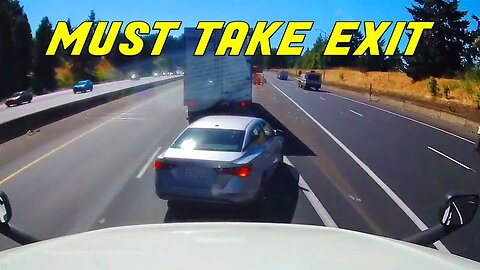 CAR CUTS OFF SEMI-TRUCK AND CRASHES TRYING TO EXIT || A Day in the Life of a Trucker 2023