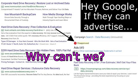 Google adwords applies anti-repair policy SELECTIVELY. Why?