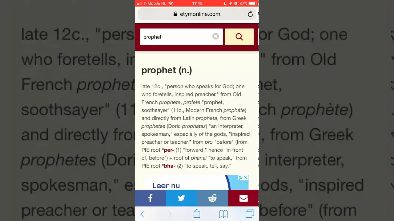 The ETYMOLOGY and MEANING of the word PROPHET