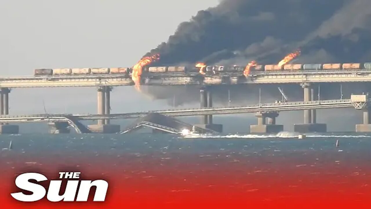 Fire rages on after blast on Crimea bridge as Russia launches investigation