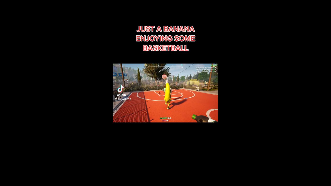 JUST A BANANA ENJOYING SOME BASKETBALL