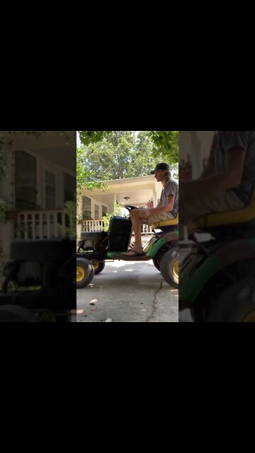 Guy flips lawnmower #shorts