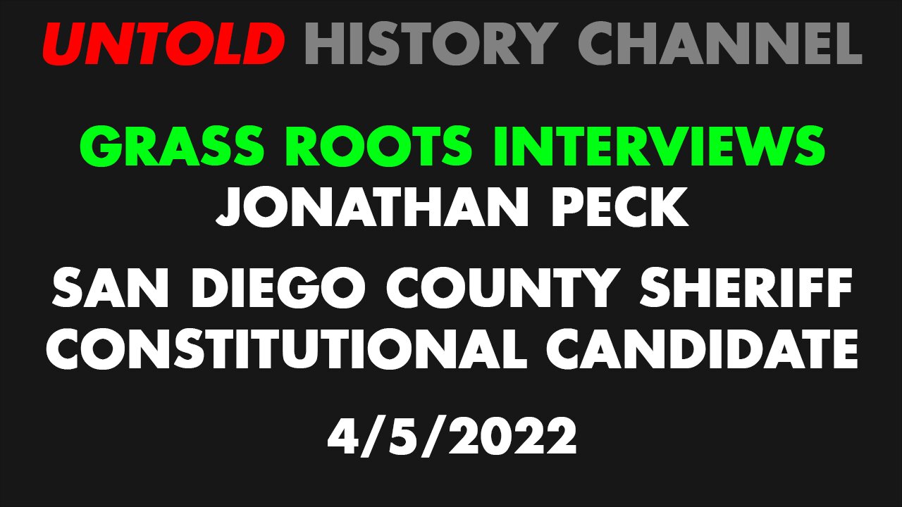 Grass Roots Interviews Episode 4 Jonathan Peck