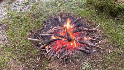 Campfire in the snow