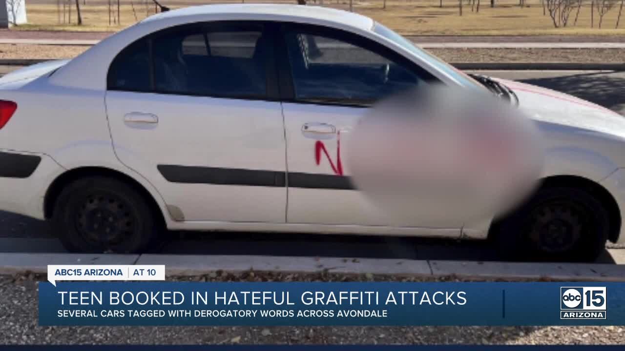 Avondale police arrest 18-year-old who vandalized cars with derogatory words, imagery