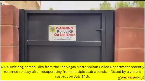 A K-9 unit dog named Diko from the Las Vegas Metropolitan Police Department recently returned