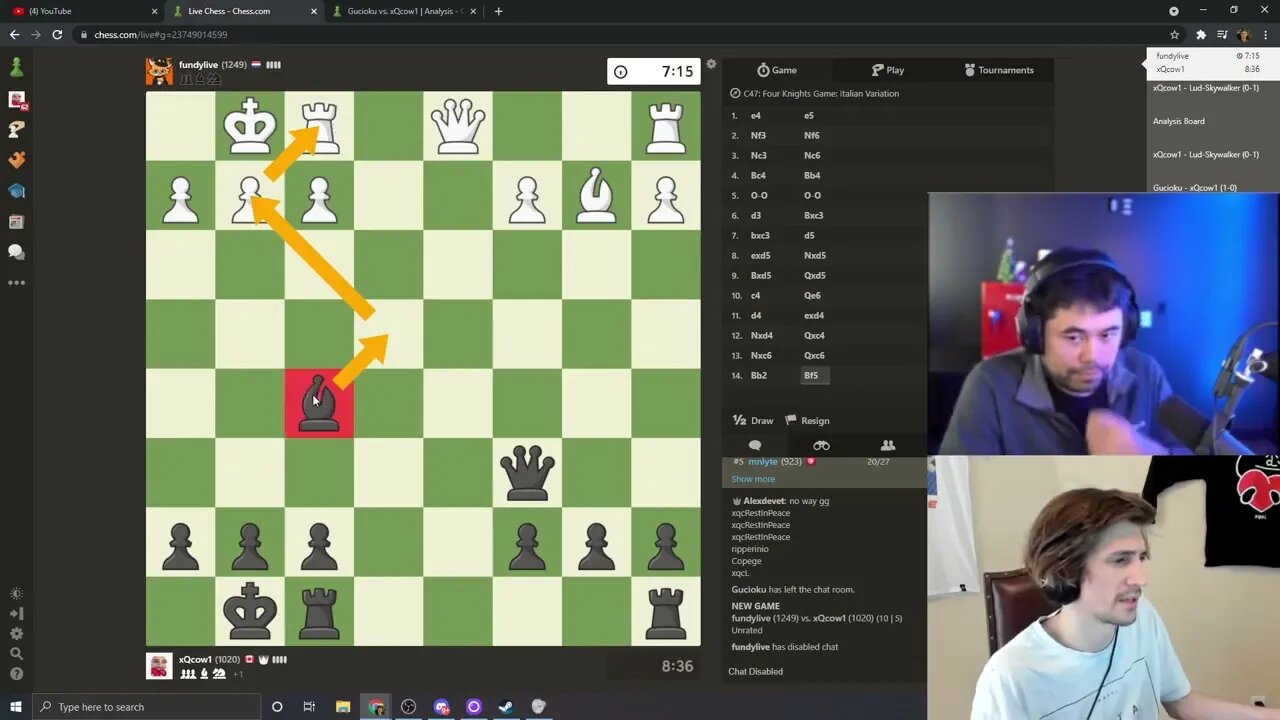 Twitch Rivals Pogchamp 4 Chess XQC vs Fundy Round 3