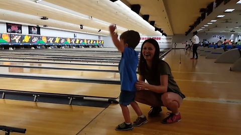 Cute Tot Loves Bowling