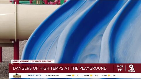 Dangers of high temperatures at playgrounds