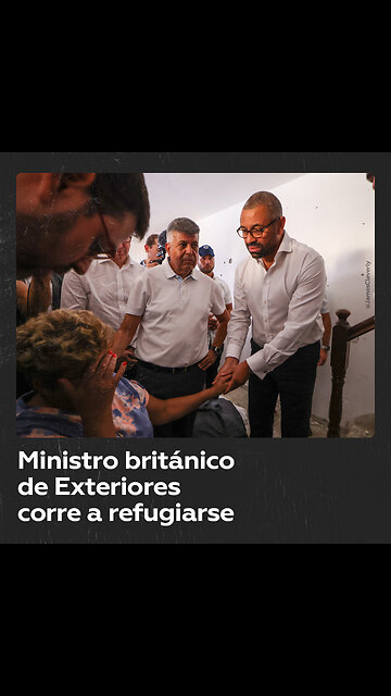 El ministro de Asuntos Exteriores de Reino Unido se refugia durante una alarma aérea en Israel