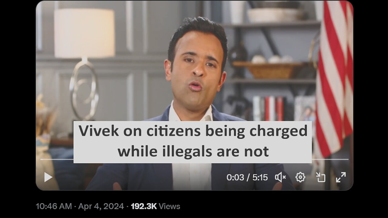 Vivek on citizens being charged while illegals are not