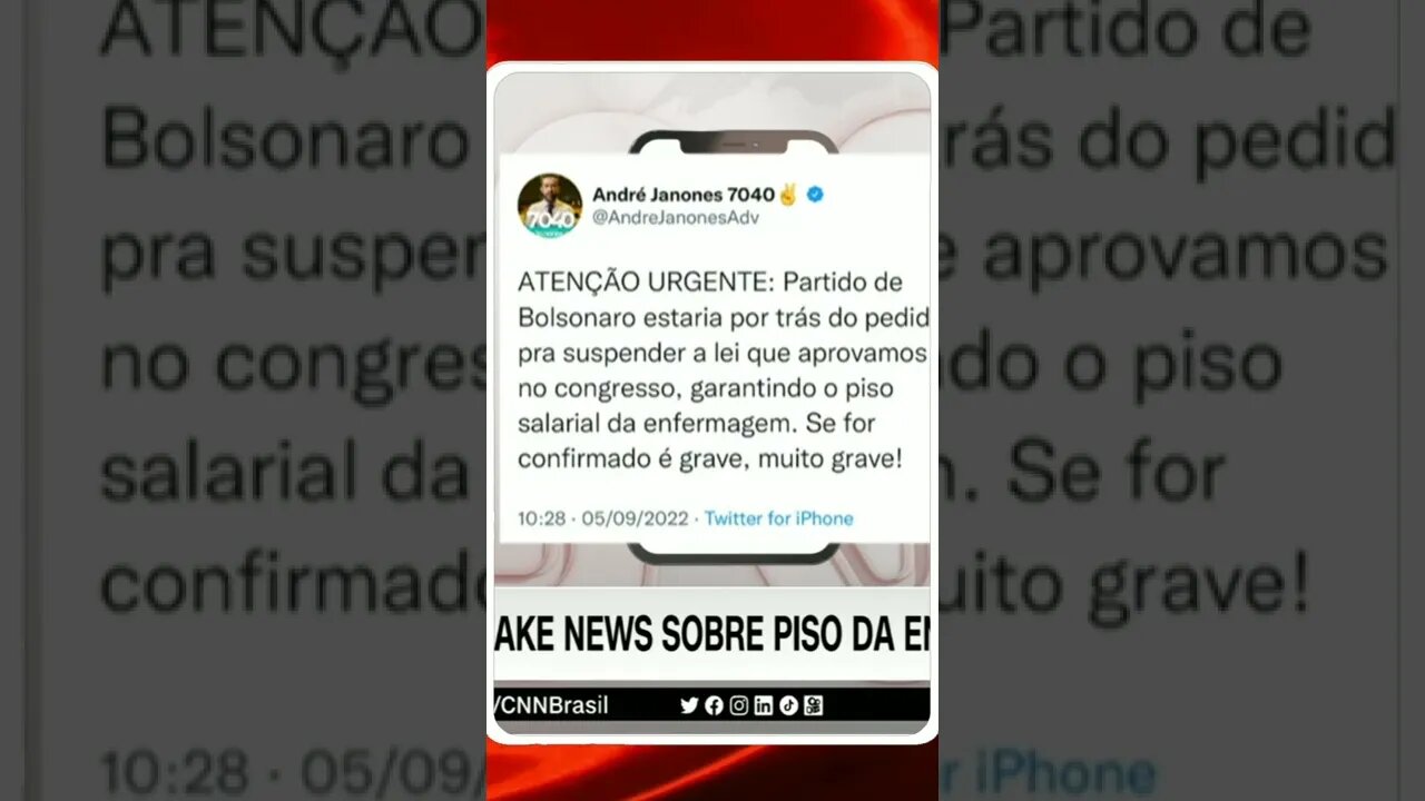 Janones publica fake news sobre piso de enfermagem | @SHORTS CNN