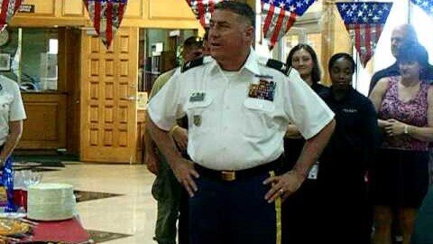 Col King at the reception