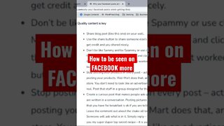 How to be seen on Facebook more