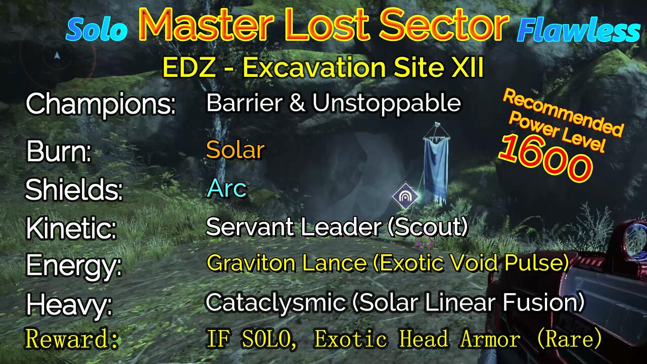 Destiny 2 Master Lost Sector: EDZ - Excavation Site XII on my Titan Solo-Flawless 11-7-22