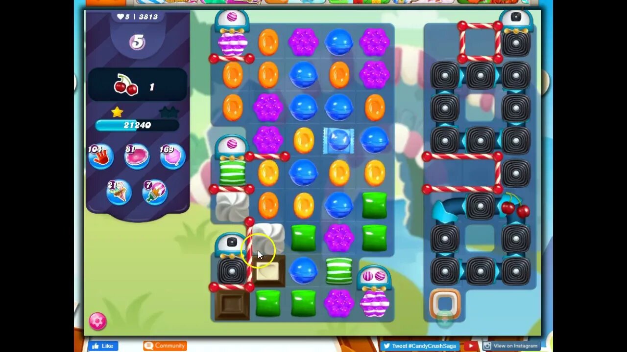 Candy Crush Level 3813 Talkthrough, 15 Moves 0 Boosters