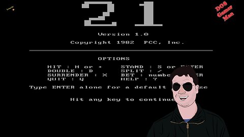 Sequential DOS Game Show: 40. 21 Simulation (DOS Blackjack game)