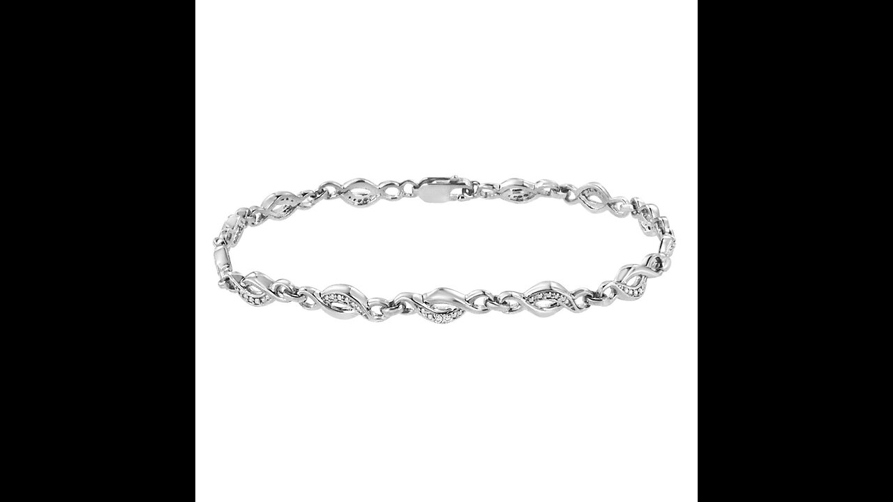 .925 Sterling Silver Diamond Link Tennis Bracelet (I-J Color, I3 Clarity) - Choice of Style and...