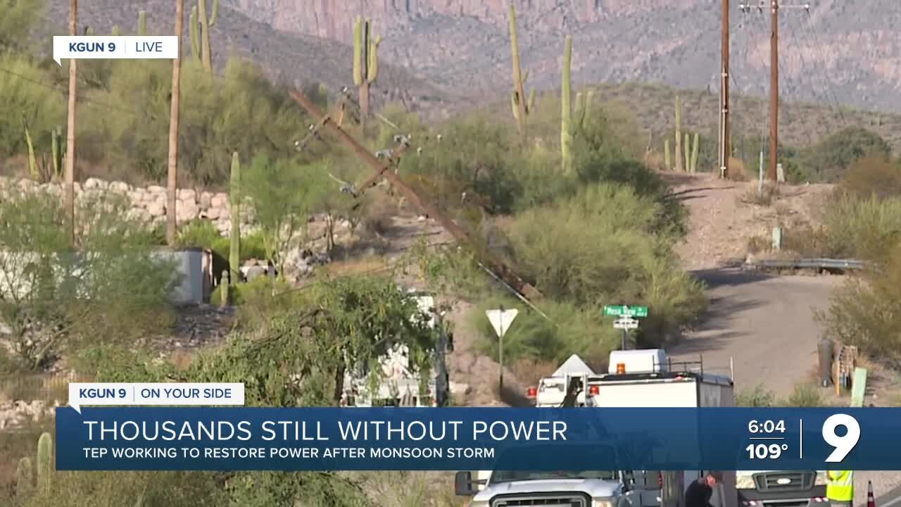 Many in Foothills still without power more than 24 hours after monsoon hit