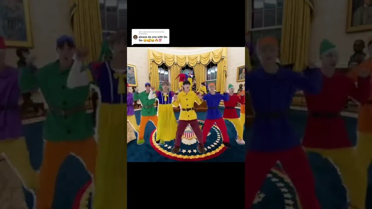 snow white at white house 😅😂 , if BTS perform "GoGo" at white house - army are best editors every 😂