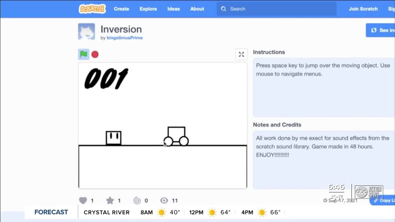 11-year-old St. Petersburg student dazzles teachers by creating his own addictive video game