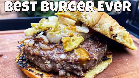 Dry Aged Southern Mustard Brisket Cheeseburgers on the Pitboss Griddle