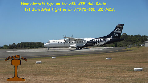 New Aircraft type on the AKL-KKE-AKL Route. 1st Scheduled flight of an ATR72-600, ZK-MZB.