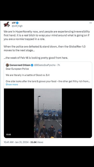 clif @clif_high - Dear European Police We are literally in a battle of Good vs. Evil