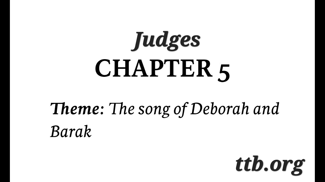 Judges Chapter 5 (Bible Study)