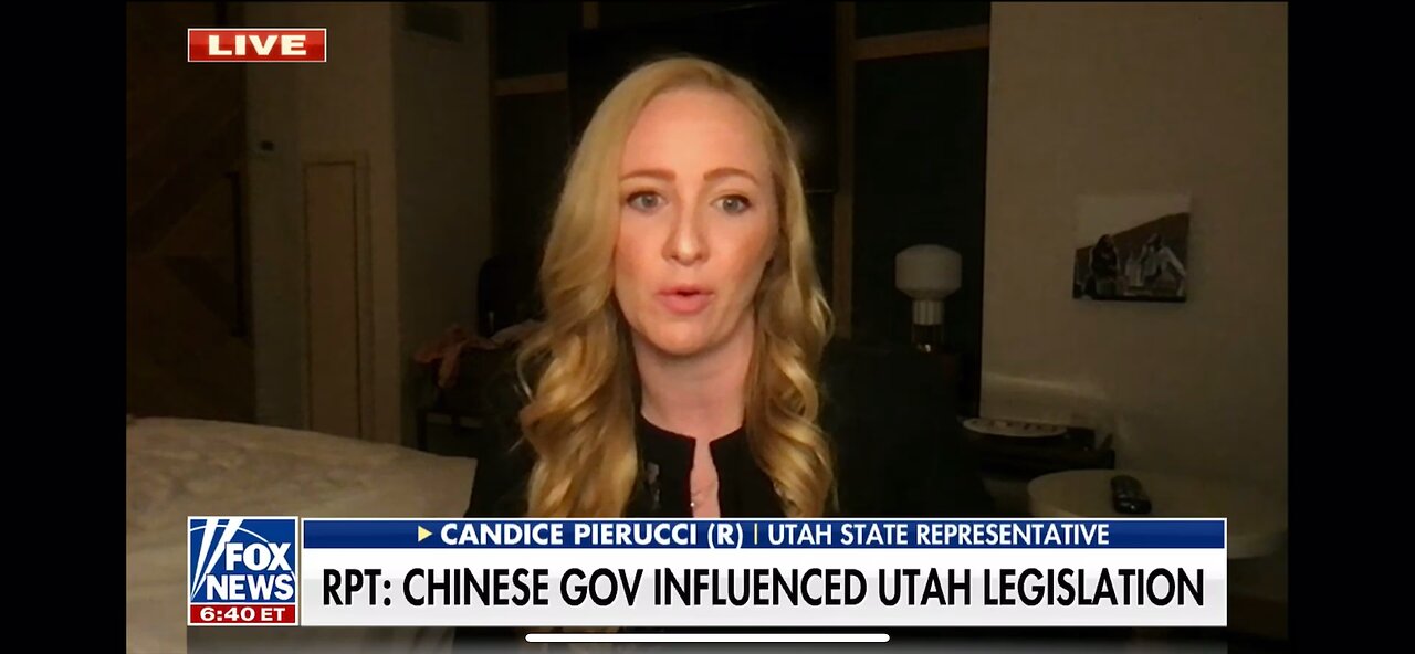 CANDICE PIERUCCI (R) I UTAH STATE REPRESENTATIVE NEWS RPT: CHINESE GOV INFLUENCED UTAH LEGISLATION