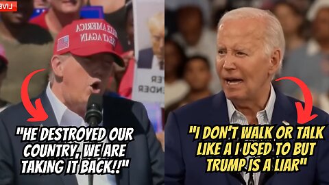 BIDEN & TRUMP HELD RALLY'S POST PRESIDENTIAL DEBATE BASHING ONE ANOTHER!! (hilarious footage)