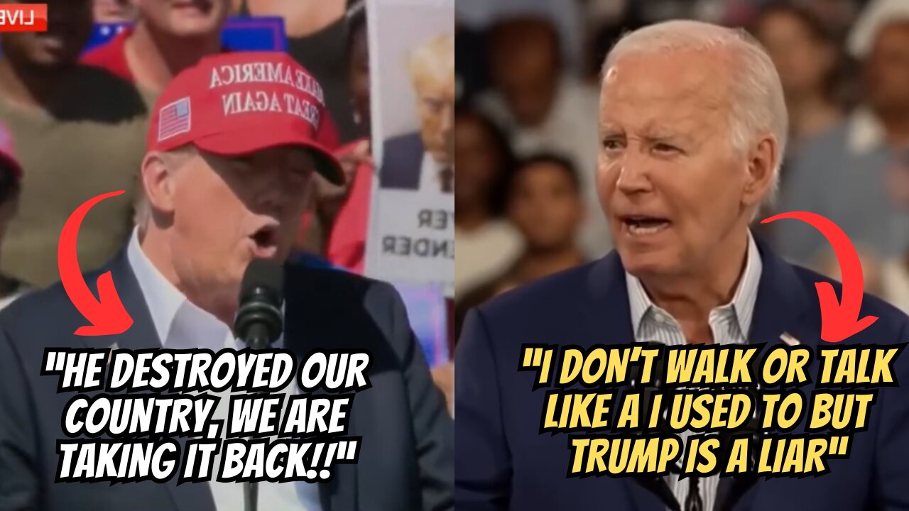 BIDEN & TRUMP HELD RALLY'S POST PRESIDENTIAL DEBATE BASHING ONE ANOTHER!! (hilarious footage)