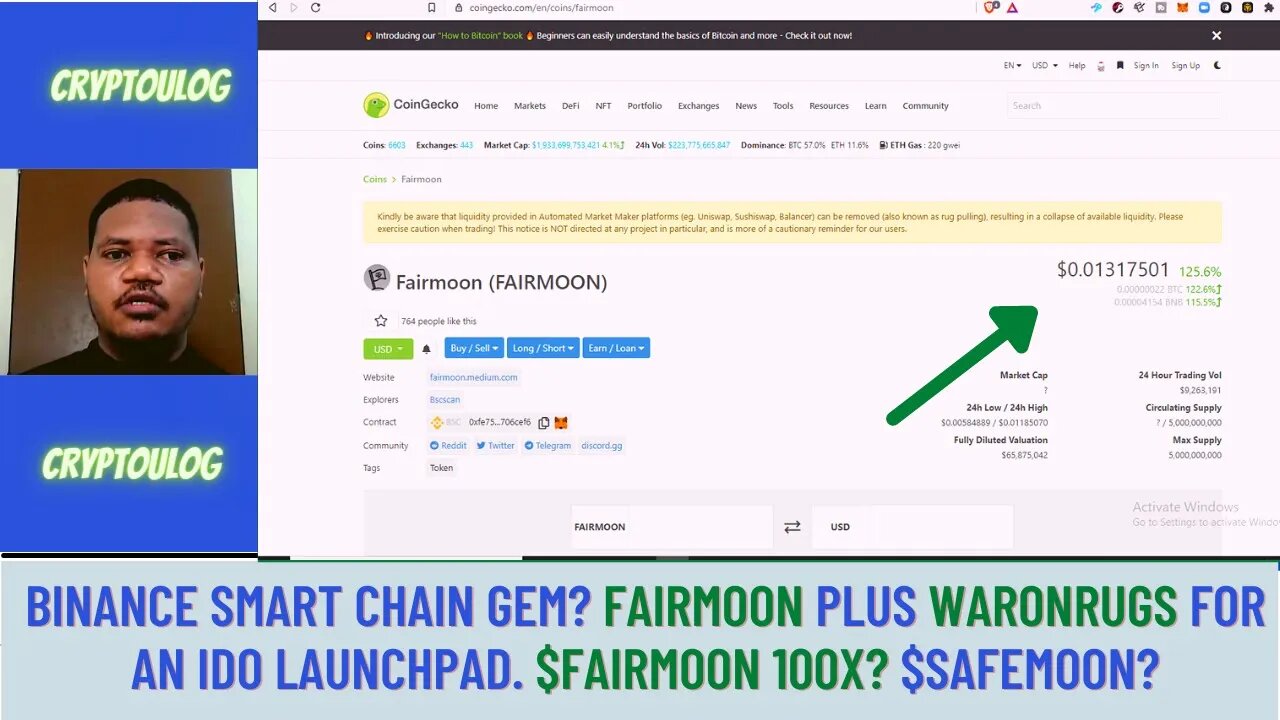 Binance Smart Chain Gem? Fairmoon Plus WaronRugs For An IDO Launchpad. $FAIRMOON 100x? $SAFEMOON?