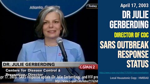 (Apr 17 2003) Julie Gerberding (Dir CDC) SARS Outbreak response status