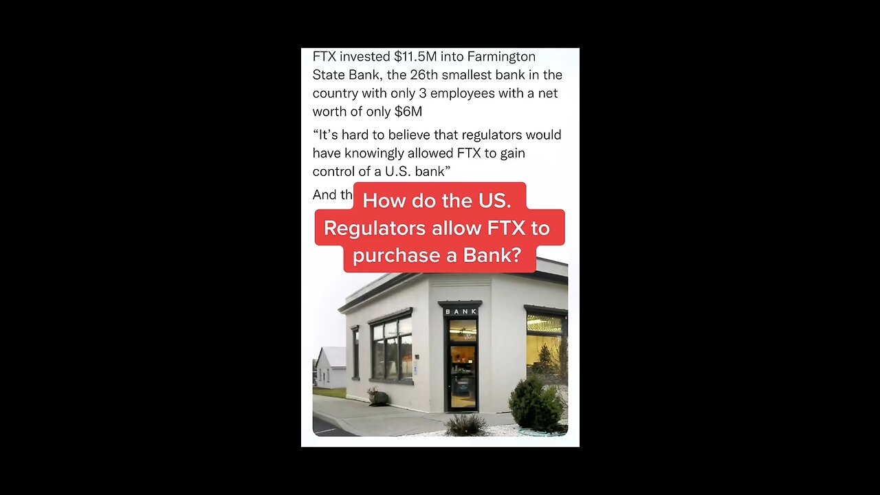 How do the US regulators allow FTX to buy a bank? #crypto #Markets #FTX #sbf #SamBankmanFried