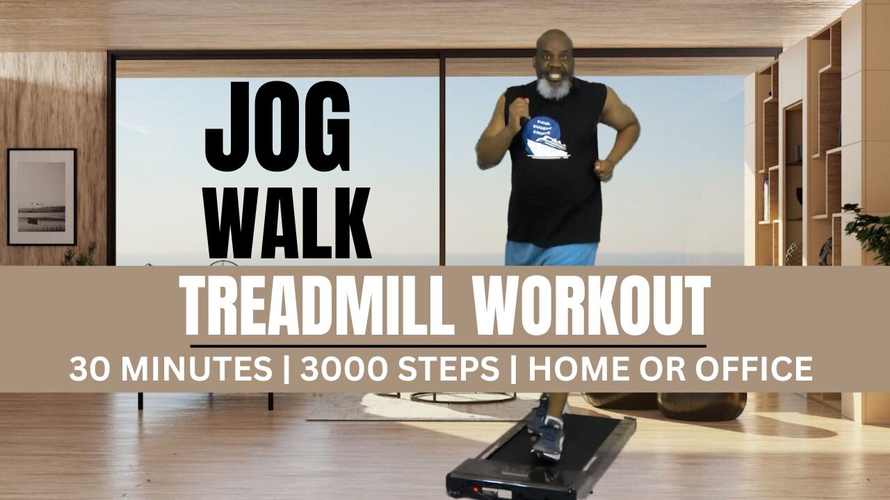 Jog Walk Treadmill Exercise Workout Home or Office | 30 Min | 3000* Steps | Get Fit & Work Together